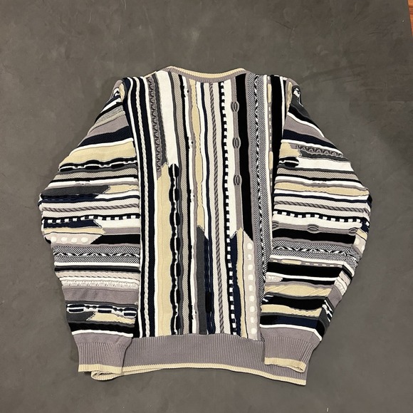 VTG 90s Mac Divots 3D Knit Multicolor Coogi Style Cosby Sweater Mens XL - Picture 2 of 5